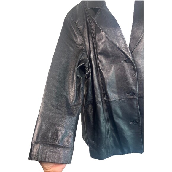 Wilson Leather Pelle Studio Women’s Double Breasted Leather Jacket Vintage Sz 3X - Picture 8 of 16